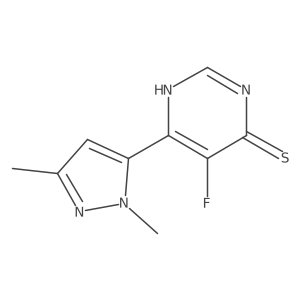 6-(1,3-dimethyl-1H-pyrazol-5-yl)-5-fluoropyrimidine-4-thiol结构式