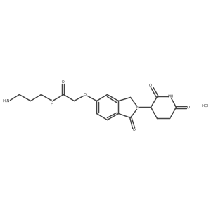 N-(3-aminopropyl)-2-{[2-(2,6-dioxopiperidin-3-yl)-1-oxo-2,3-dihydro-1H-isoindol-5-yl]oxy}acetamide hydrochloride结构式