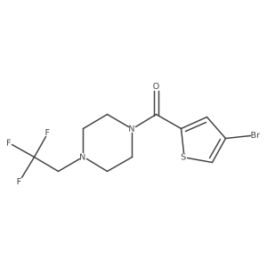 1-(4-Bromothiophene-2-carbonyl)-4-(2,2,2-trifluoroethyl)piperazine结构式