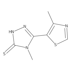 2,4-Dihydro-4-methyl-5-(4-methyl-5-thiazolyl)-3H-1,2,4-triazole-3-thione结构式