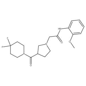 2-[3-(4,4-difluoropiperidine-1-carbonyl)pyrrolidin-1-yl]-N-(2-methoxyphenyl)acetamide结构式
