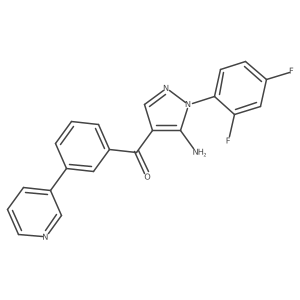 1-(2,4-difluorophenyl)-4-{[3-(pyridin-3-yl)phenyl]carbonyl}-1H-pyrazol-5-amine结构式