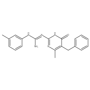 2-(5-benzyl-6-methyl-4-oxo-1H-pyrimidin-2-yl)-1-(3-methylphenyl)guanidine结构式