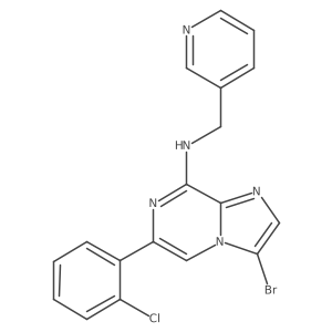 3-bromo-6-(2-chlorophenyl)-N-(pyridin-3-ylmethyl)imidazo[1,2-a]pyrazin-8-amine结构式
