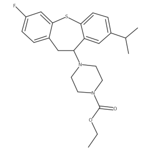1-Piperazinecarboxylic acid, 4-[3-fluoro-10,11-dihydro-8-(1-methylethyl)dibenzo[b,f]thiepin-10-yl]-, ethyl ester Structure