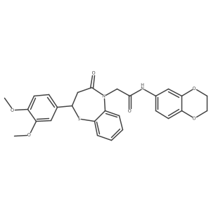 N-(2,3-dihydrobenzo[b][1,4]dioxin-6-yl)-2-(2-(3,4-dimethoxyphenyl)-4-oxo-3,4-dihydrobenzo[b][1,4]thiazepin-5(2H)-yl)acetamide结构式