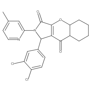1-(3,4-dichlorophenyl)-2-(4-methylpyridin-2-yl)-4a,5,6,7,8,8a-hexahydro-1H-chromeno[2,3-c]pyrrole-3,9-dione Structure