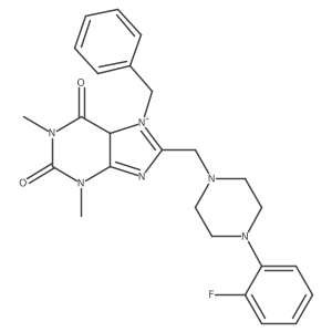 7-benzyl-8-[[4-(2-fluorophenyl)piperazin-1-yl]methyl]-1,3-dimethyl-5H-purin-7-ium-2,6-dione Structure