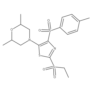 4-[2-(Ethanesulfonyl)-4-(4-methylbenzenesulfonyl)-1,3-thiazol-5-yl]-2,6-dimethylmorpholine Structure