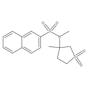 N-methyl-N-(3-methyl-1,1-dioxo-1lambda6-thiolan-3-yl)naphthalene-2-sulfonamide结构式