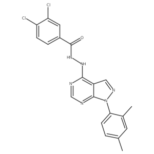 3,4-dichloro-N'-[1-(2,4-dimethylphenyl)-1H-pyrazolo[3,4-d]pyrimidin-4-yl]benzohydrazide结构式