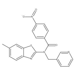 N-(6-methylbenzo[d]thiazol-2-yl)-4-nitro-N-(pyridin-3-ylmethyl)benzamide结构式