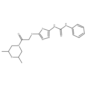 1-(5-((2-(2,6-Dimethylmorpholino)-2-oxoethyl)thio)-1,3,4-thiadiazol-2-yl)-3-phenylurea结构式