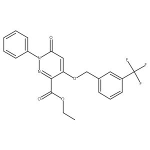 Ethyl 6-oxo-1-phenyl-4-((3-(trifluoromethyl)benzyl)oxy)-1,6-dihydropyridazine-3-carboxylate Structure