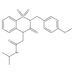 N-isopropyl-2-(2-(4-methoxybenzyl)-1,1-dioxido-3-oxo-2H-benzo[e][1,2,4]thiadiazin-4(3H)-yl)acetamide结构式