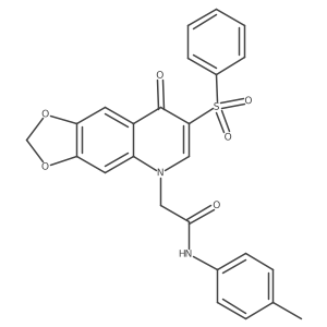2-(8-oxo-7-(phenylsulfonyl)-[1,3]dioxolo[4,5-g]quinolin-5(8H)-yl)-N-(p-tolyl)acetamide Structure