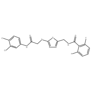 N-((5-((2-((3,4-dichlorophenyl)amino)-2-oxoethyl)thio)-1,3,4-oxadiazol-2-yl)methyl)-2,6-difluorobenzamide结构式