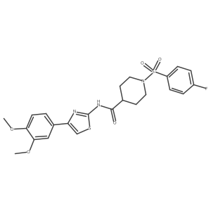 N-(4-(3,4-dimethoxyphenyl)thiazol-2-yl)-1-((4-fluorophenyl)sulfonyl)piperidine-4-carboxamide Structure