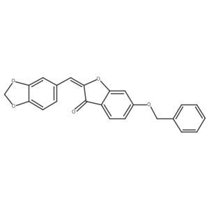 (2Z)-2-(1,3-benzodioxol-5-ylmethylidene)-6-(benzyloxy)-1-benzofuran-3(2H)-one结构式