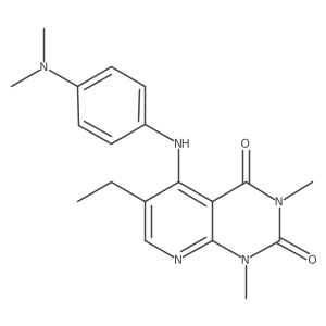 5-((4-(dimethylamino)phenyl)amino)-6-ethyl-1,3-dimethylpyrido[2,3-d]pyrimidine-2,4(1H,3H)-dione Structure