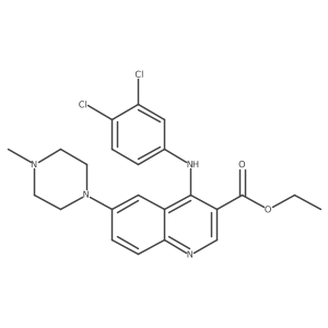 Ethyl 4-[(3,4-dichlorophenyl)amino]-6-(4-methylpiperazin-1-yl)quinoline-3-carboxylate结构式