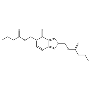 (4-Oxo-2H-pyrazolo[3,4-d]pyrimidine-2,5(4H)-diyl)bis(methylene) dibutanoate结构式