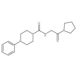 N-[2-oxo-2-(pyrrolidin-1-yl)ethyl]-4-phenylpiperazine-1-carboxamide结构式