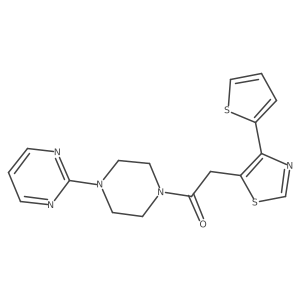 1-(4-(Pyrimidin-2-yl)piperazin-1-yl)-2-(4-(thiophen-2-yl)thiazol-5-yl)ethanone结构式