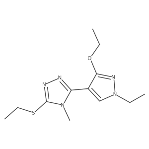 3-(3-ethoxy-1-ethyl-1H-pyrazol-4-yl)-5-(ethylthio)-4-methyl-4H-1,2,4-triazole结构式