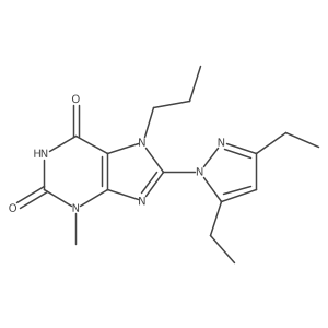 8-(3,5-Diethylpyrazolyl)-3-methyl-7-propyl-1,3,7-trihydropurine-2,6-dione结构式
