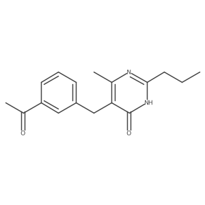 5-(3-acetylbenzyl)-6-methyl-2-propylpyrimidin-4(3H)-one Structure