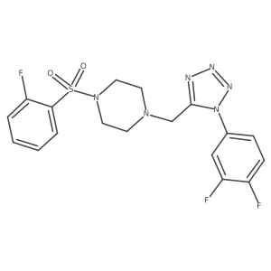 1-((1-(3,4-difluorophenyl)-1H-tetrazol-5-yl)methyl)-4-((2-fluorophenyl)sulfonyl)piperazine Structure
