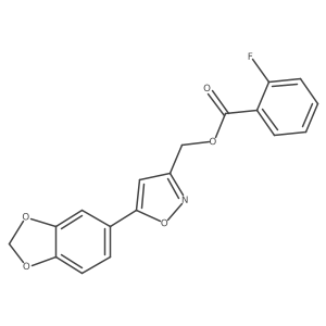 [5-(2H-1,3-benzodioxol-5-yl)-1,2-oxazol-3-yl]methyl 2-fluorobenzoate结构式