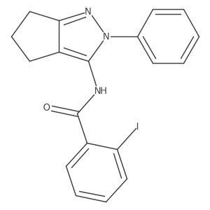 2-iodo-N-(2-phenyl-2,4,5,6-tetrahydrocyclopenta[c]pyrazol-3-yl)benzamide Structure