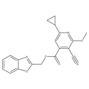 (1,3-Benzoxazol-2-yl)methyl 3-cyano-6-cyclopropyl-2-(methylsulfanyl)pyridine-4-carboxylate Structure