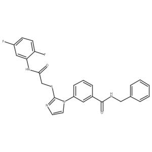 N-benzyl-3-(2-((2-((2,5-difluorophenyl)amino)-2-oxoethyl)thio)-1H-imidazol-1-yl)benzamide Structure