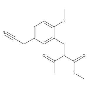 Methyl 2-(5-(cyanomethyl)-2-methoxybenzyl)-3-oxobutanoate Structure