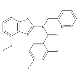 2,4-difluoro-N-(4-methoxy-1,3-benzothiazol-2-yl)-N-[(pyridin-2-yl)methyl]benzamide结构式