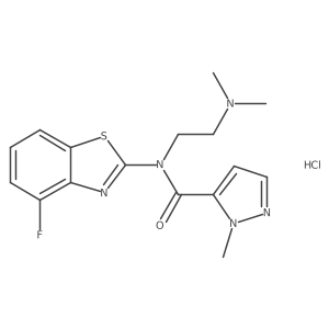N-(2-(dimethylamino)ethyl)-N-(4-fluorobenzo[d]thiazol-2-yl)-1-methyl-1H-pyrazole-5-carboxamide hydrochloride Structure