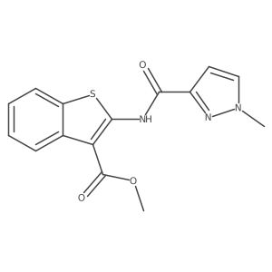 methyl 2-(1-methyl-1H-pyrazole-3-carboxamido)benzo[b]thiophene-3-carboxylate Structure
