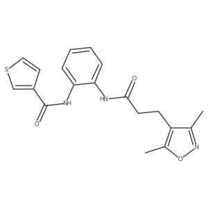 N-(2-(3-(3,5-dimethylisoxazol-4-yl)propanamido)phenyl)thiophene-3-carboxamide结构式
