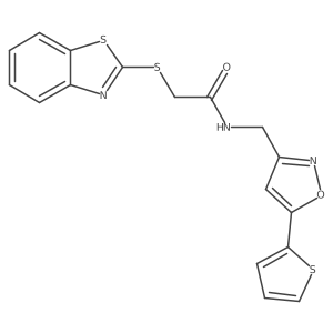 2-(benzo[d]thiazol-2-ylthio)-N-((5-(thiophen-2-yl)isoxazol-3-yl)methyl)acetamide Structure