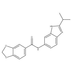 N-[2-(propan-2-yl)-1H-benzimidazol-5-yl]-1,3-benzodioxole-5-carboxamide结构式