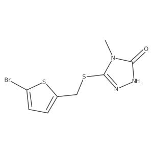 3-[(5-bromothiophen-2-yl)methylsulfanyl]-4-methyl-1H-1,2,4-triazol-5-one结构式