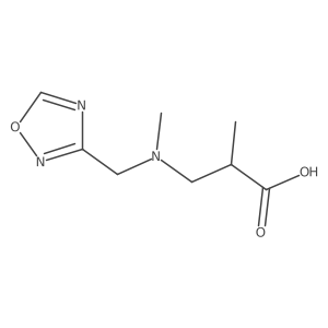 2-Methyl-3-[methyl(1,2,4-oxadiazol-3-ylmethyl)amino]propanoic acid结构式