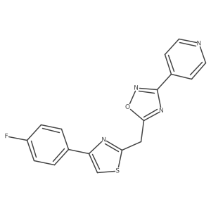 5-((4-(4-Fluorophenyl)thiazol-2-yl)methyl)-3-(pyridin-4-yl)-1,2,4-oxadiazole结构式