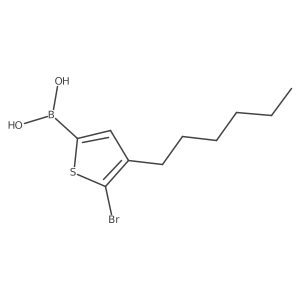 (5-Bromo-4-hexylthiophen-2-yl)boronic acid结构式