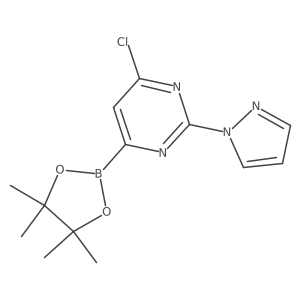 2-(1H-Pyrazol-1-yl)-6-chloropyrimidine-4-boronic acid pinacol ester结构式