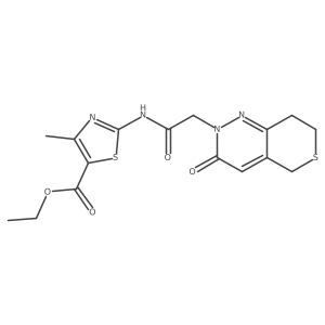 ethyl 4-methyl-2-{[(3-oxo-3,5,7,8-tetrahydro-2H-thiopyrano[4,3-c]pyridazin-2-yl)acetyl]amino}-1,3-thiazole-5-carboxylate Structure