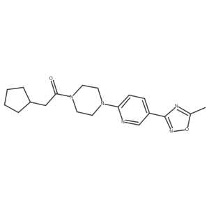 2-Cyclopentyl-1-(4-(5-(5-methyl-1,2,4-oxadiazol-3-yl)pyridin-2-yl)piperazin-1-yl)ethanone结构式